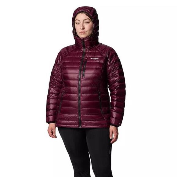 COLUMBIA Women's Arctic Crest Down Hooded Jacket Size M In Moonvista - Picture 1 of 13